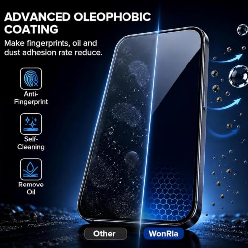Image of WonRia 1+1 Pack - Tempered Glass for Pixel 11 Pro XL 5G with 3D Camera Lens Protector | UltraSonic FingerPrint Unlock | 9H Premium Screen Glass Protector | Installation Kit