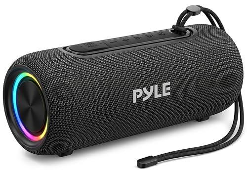 Pyle Portable Bluetooth Speaker - IPX5 Waterproof, Multi-Color...