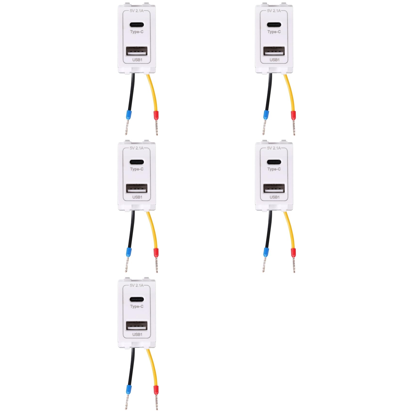 Ctrlzs 5X New Usb Type-C Dual Port Power Module 220V Socket 5V 2.1A Phone Charging Module Transformer Charging Power Adapter