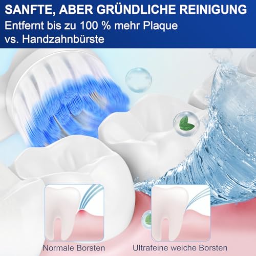 Pro Sensitive Gum Care Aufsteckbürsten kompatibel mit Oral-B Elektrische Zahnbürsten, 8er ultra-dünne Borsten Zahnbürstenkopf für sanfte Zahnreinigung, Weiß