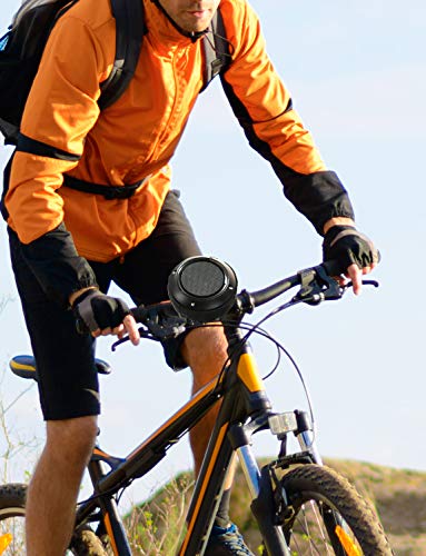 Image of Kunodi Outdoor Waterproof Bluetooth Speaker, Wireless Portable Shower Travel Bike Speaker with Subwoofer, Enhanced Bass, Built in Mic for Bicycle Riding, Sports, Pool, Beach, Hiking (Black & Bracket)