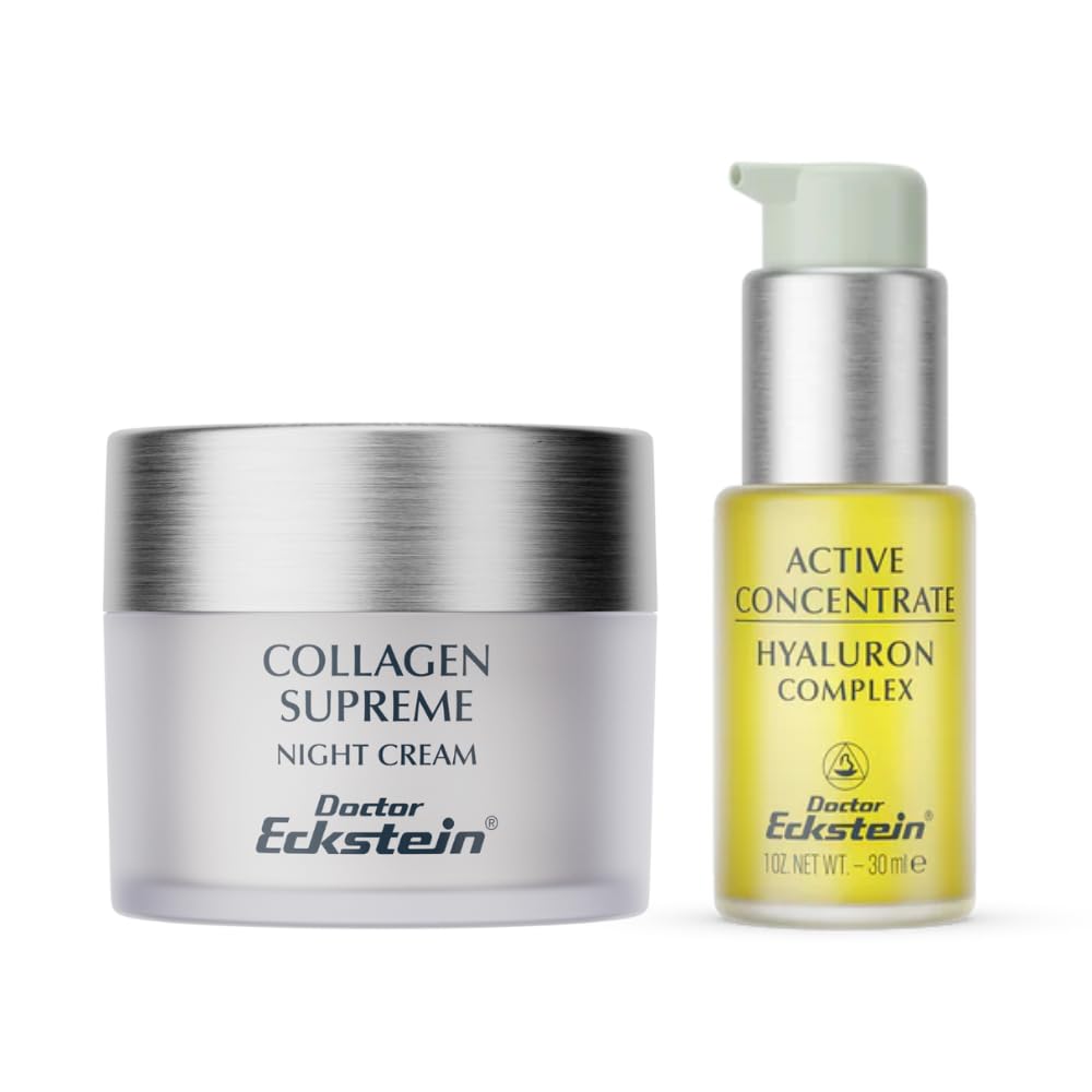 Doctor Eckstein Hyaluron & Collagen Sparset – Pflegeset für trockene und anspruchsvolle Haut mit Hyaluronsäure, Collagen & Weizenkeimextrakt – Feuchtigkeits- und Regenerationspflege Tag & Nacht