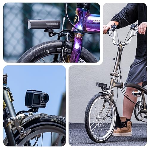 Soporte para faros de bicicleta ROCKBROS extensor de luz para Brompton 7