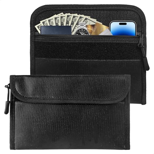 2 Pcs Pochette Anti Feu, 20 x 13 cm Documents Ignifuges, Pochette Etanche Document, en Fibre de Verre Sac à Documents Ignifuge pour Conserver Objets de Valeur, Passeports, Documents, Argent