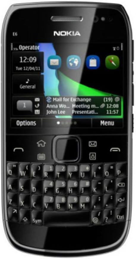 Nokia E6 Sim Free Symbian Smart Phone with Free WH-207 Stereo Headset and Lifetime Walk and Drive Navigation - Black