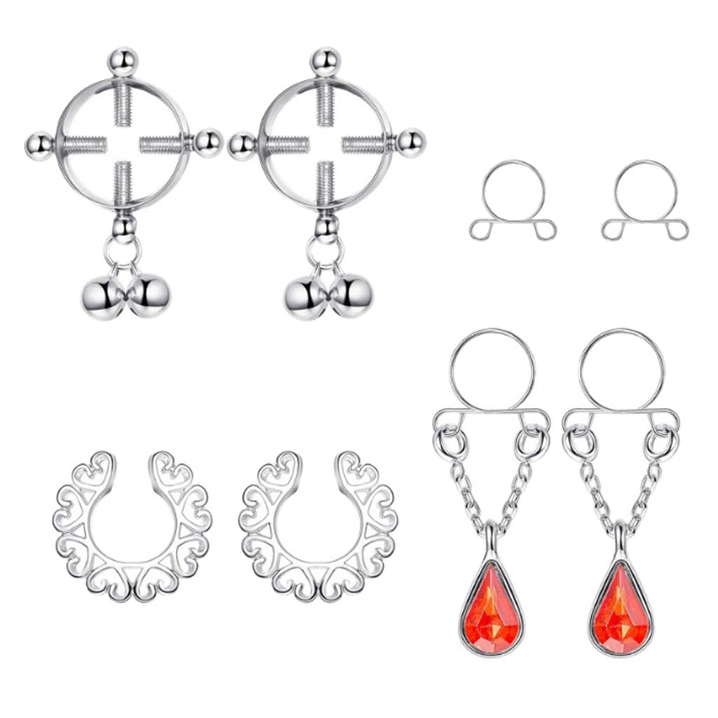 Loom Tree 8Pcs Stainless Steel Charm Ring Non-piercing Clip On Adjustable (B09ZPK5W61) Amazon Price History, Amazon Price Tracker