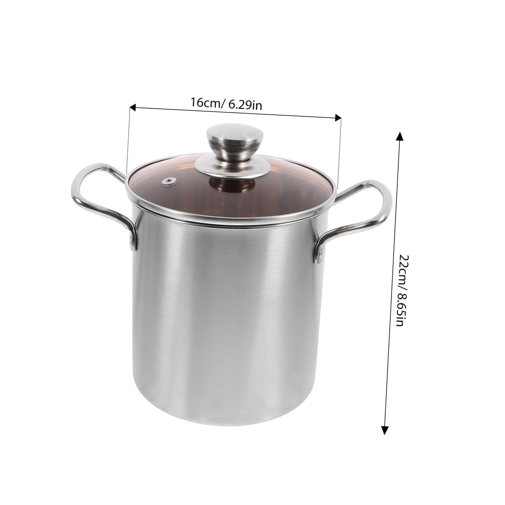 Garneck 1Set Deep Fryer with Fry Basket Ergonomic Cooking Pot for Easy Frying for Home Use and Housewarming