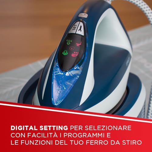 Polti Vaporella Express VE30.10, Ferro da Stiro Generatore di Vapore, Pressione Pompa fino a 8 Bar, Potenza 2200 W, Funzione Eco, Tecnologia One Temperature, Digital Setting, Blu e Bianco - Immagine 2