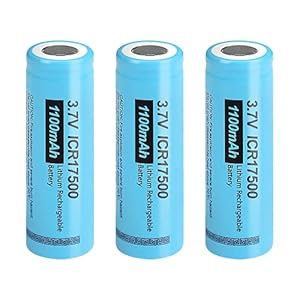 17500 3,7 V 1100 mAh icr17500 Li-ion oplaadbare batterij Flat Top 3 stuks