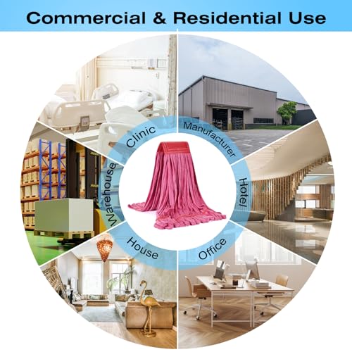 Image of Matthew Cleaning Microfiber Tube Mop(Large,Red,3Pack) Heavy Duty Mop Head Replacement,Excellent Absorbency,Premium launderability,Reusable,Loop end for Home,Commercial and Industrial Use
