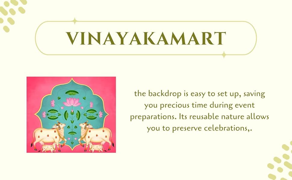 Image of backdrops for varalakshmi Pooja | pichwai Backdrop | Cow backdropss Cloth for decorationss |poojas backdropss |pichwai backdropss Cloth Decorations (8x8 FEET) Dark Lotus | Lakshmi poojas Backdrop