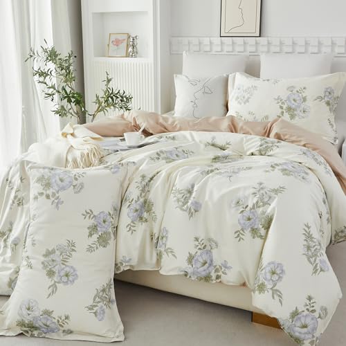 Funda de edredón floral individual Helthep en algodón premium con estampado botánico sutil 7