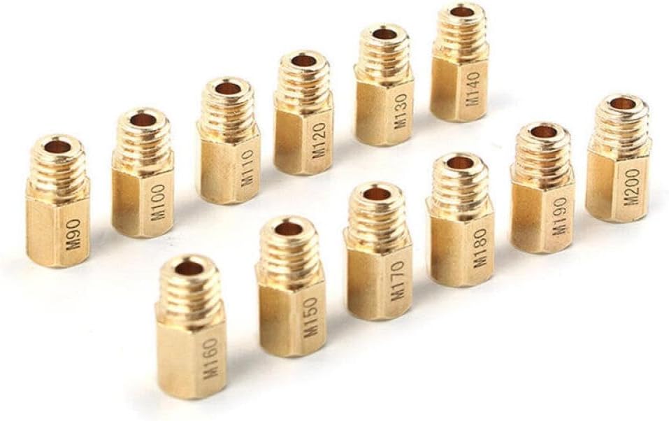 12pcs Carburetor Main Jets Nozzle Set Compatible with VM TMX TM24-8001 TM32-1 TM34-2 TM36-2 TM38-101 Flat Slide Carburetors 90# 100#