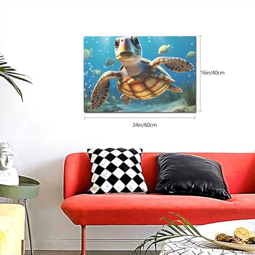Impression sur toile de dessin animé tortue de mer HD 40x61 - 3