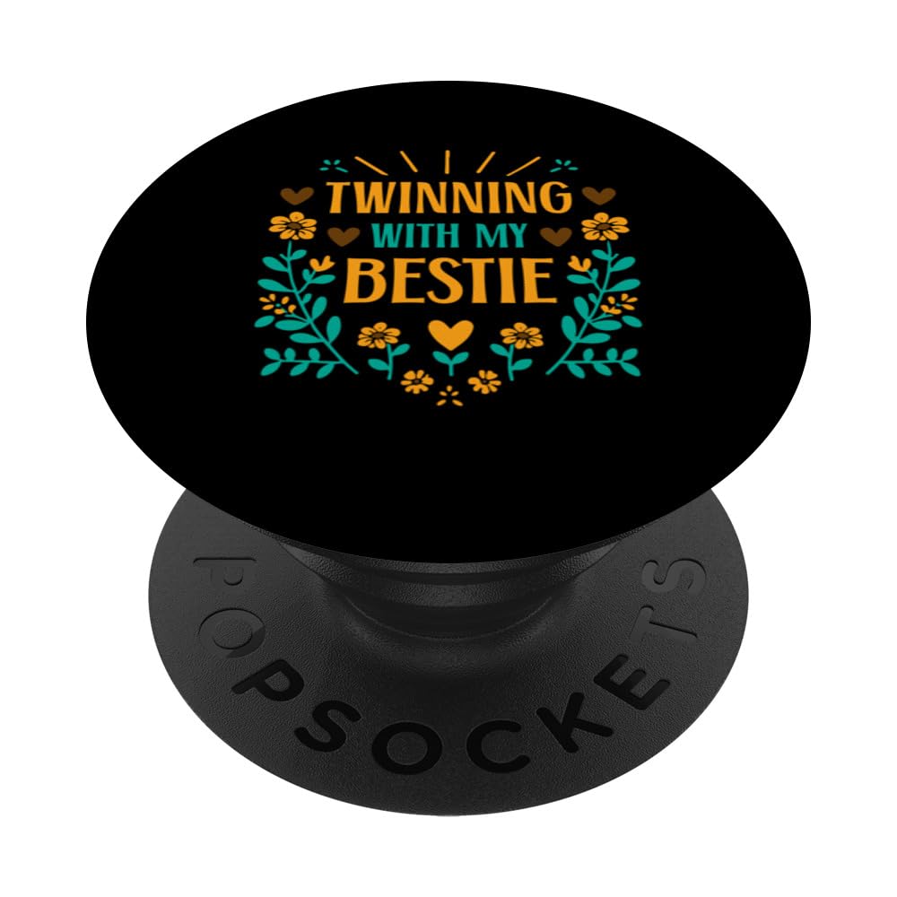 Friends Matching Spirit Week Twinning With My Bestie PopSockets Swappable PopGrip, Black
