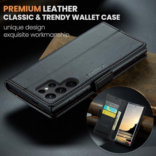 Rerzoiro for Samsung Galaxy S25 Ultra Case, Premium PU Leather Wallet Case Flip Cover with [RFID Blocking][Card Holder][Stand Function] Shockproof Protective for Samsung Galaxy S25 Ultra, Black by Rerzoiro - Image 7