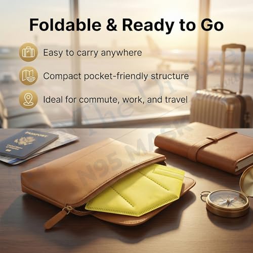 Image of Reusable & Washable Face Mask - Breathable Foldable Non-Woven Fabric Mask with Adjustable Ear Loops for Everyday Use, Comfortable Unisex Fit