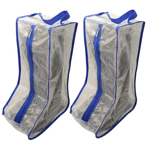 Bolsas de almacenamiento portátiles para botas altas/cortas para mujer, 2 paquetes impermeables para botas altas/cortas para viajes y uso diario, Blue, L, moda