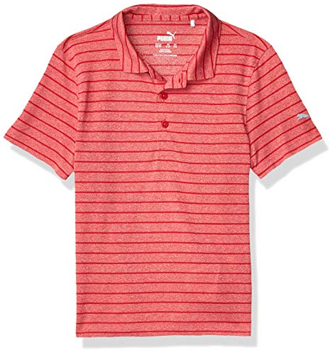 Puma Golf 2019 Boy's Rotation Stripe Polo, Barbados Cherry, X Large #TOP29