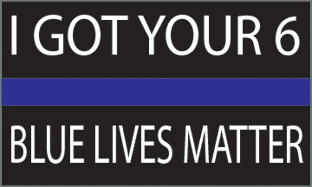 Thin Blue Line - Blue Lives Matter Flag Sticker 5x3” - Industrial Strength Vinyl Decal for Cars, Trucks, RV SUV’s & Boats - Support of Police and Law Enforcement Officers (I Got Your 6)