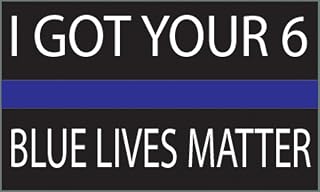 Rogue River Tactical Thin Blue Line - Lives Matter Flag Sticker 5x3'' Industrial Strength Vinyl Decal for Cars, Trucks, RV SUV's & Boats Support of Police and Law Enforcement Officers (I Got Your 6)