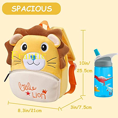 Image of Frantic Kids Soft Velvet Plush Animal Cartoon School Backpack (2 To 5 Years, Yellow, Pink Panda)
