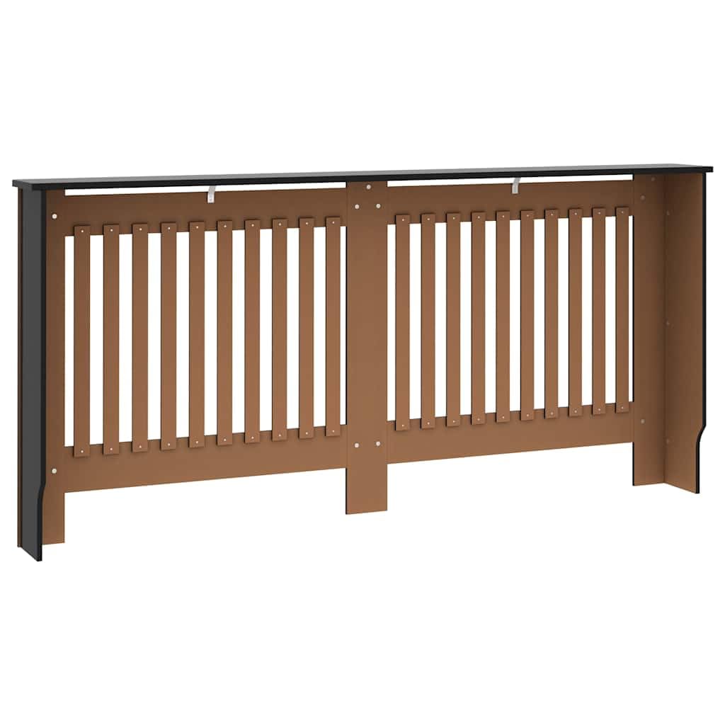 Copertura per termosifoni, colore nero, 172 x 19 x 81,5 cm, in legno con vernice a base d'acqua, design moderno per soggiorno, cantina e garage, facile da montare