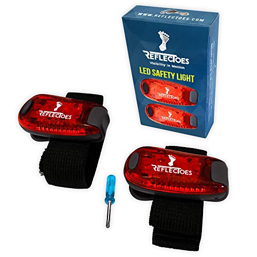 Reflectoes Led Safety Lights For Runners Clip Attach - Set Of 2 - Night Safety Gear For Walking, Running, Cycling - Attach To Arms Or Legs #TOP2
