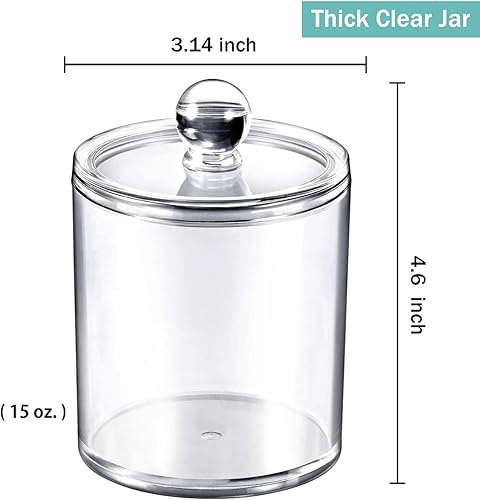 Miniatura 9 de Farmhouse Decor - Juego de tarros de boticario, tarro de masón, organizador de almacenamiento de tocador de baño, soporte de plástico acrílico para