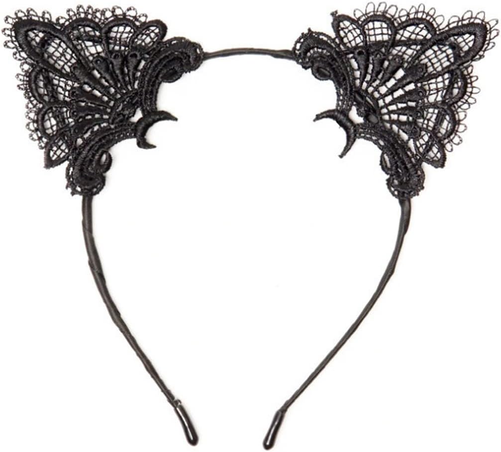 LOVINSHOWSexy Cute Women Exquisite Lace Cat Ears Headband Hair Accessories, Royal Blue
