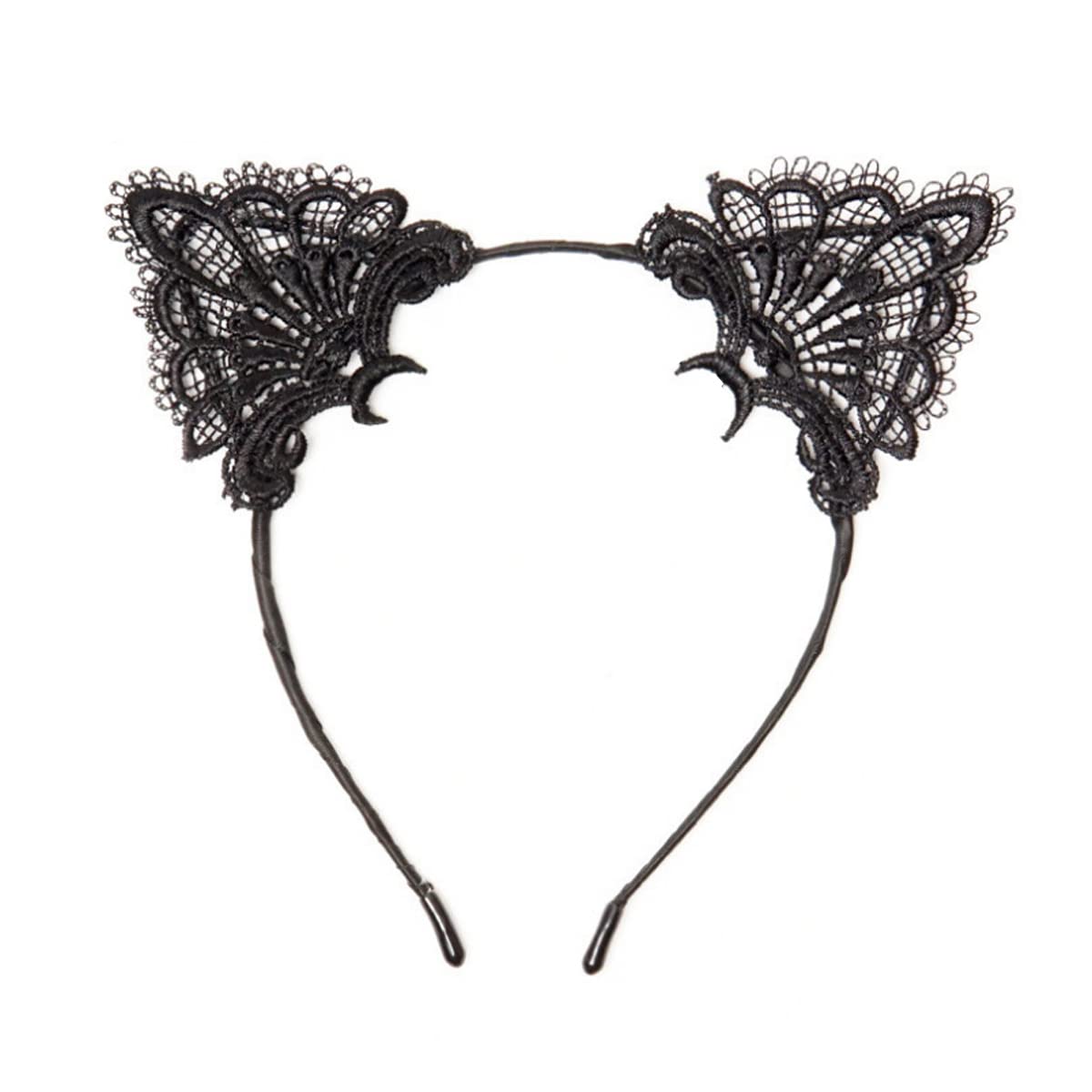 LOVINSHOWSexy Cute Women Exquisite Lace Cat Ears Headband Hair Accessories, Royal Blue