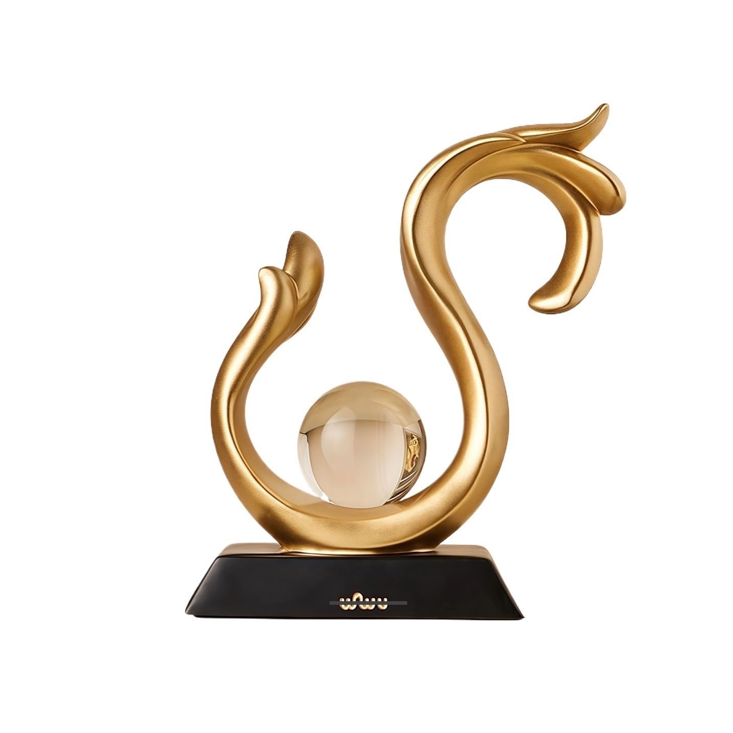ZENY896V Sculptures Porch Home Decoration Light Luxury Resin + Glass Sculpture Ornaments, 22 * 10.8 * 27cm Decor