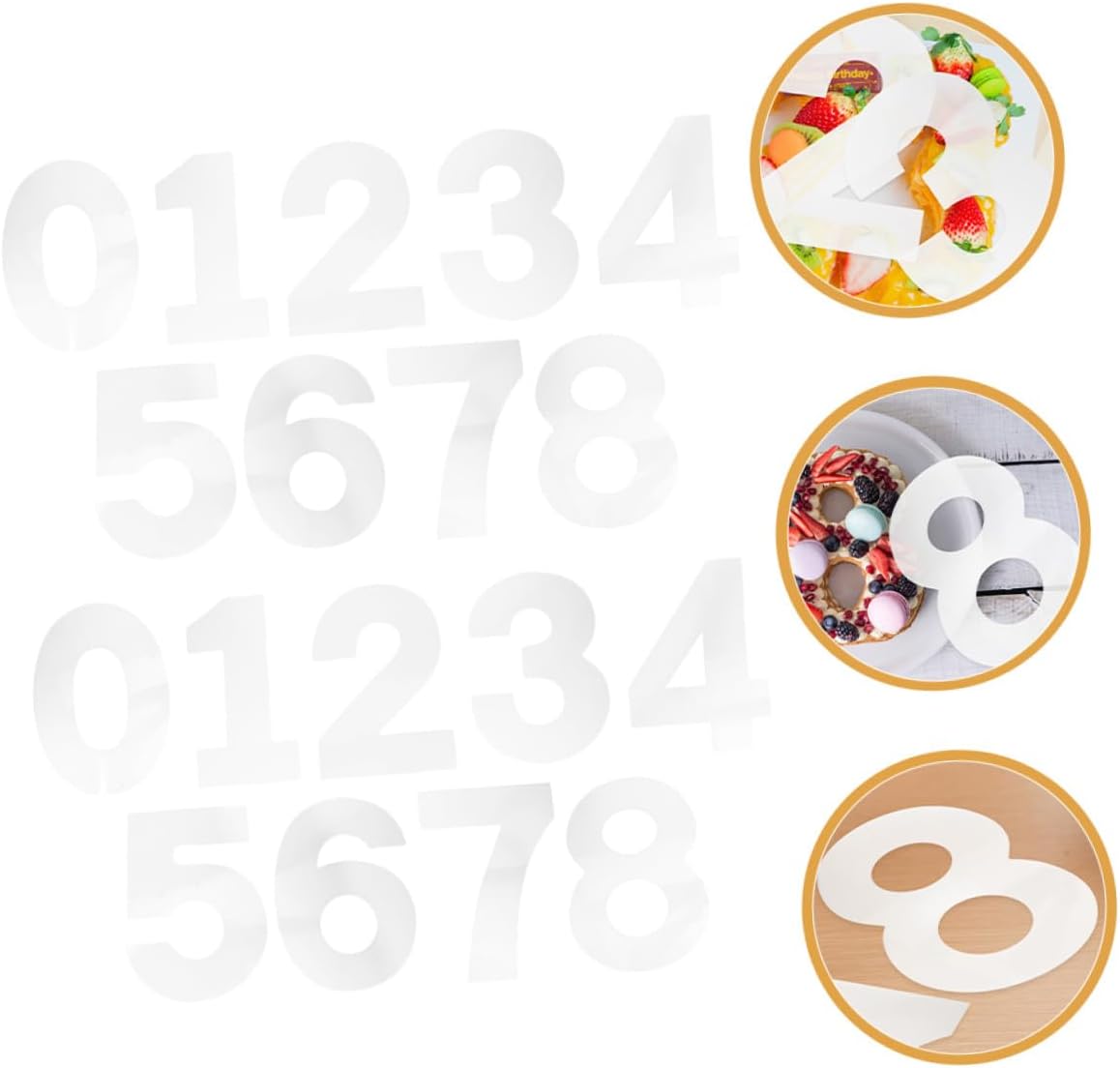 Cake Number Stencils for Baking and Decorating 10-inch Plastic Mousse Cake Molds with Numbers 0-8 2 Sets