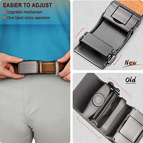 Image of Men's Belt,Bulliant Leather Adjustable Belt for Men Dress Casual 1 3 /8,Trim to Fit