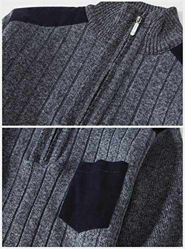 Gioberti Men's Half Zip Pullover Knitted Regular Fit Sweater with Soft Brushed Flannel Lining3