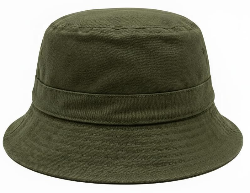 Premium Cotton Bucket Hat Adjustable Size Lightweight Sun Hat for Men & Women Outdoor Summer Travel & Beach Olive