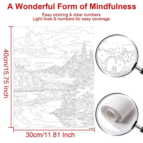 Colorwork Diy Paint By Numbers For Adults And Kids, “Rocky Mountain Sunset” Acrylic Painting Kit By Artist Joan A Brown, 16" W X 20" L #TOP4