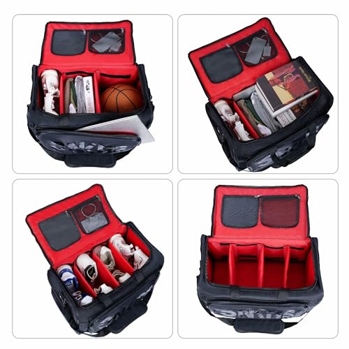 Shoe Bags for Travel Sneaker Travel Bag Shoes Duffel Bags Waterproof Gym Sports Luggage Sneakerhead Bag for Men with 3 Adjustable Dividers fit 4 Pairs Heavy Duty Travel Accessories (red)2