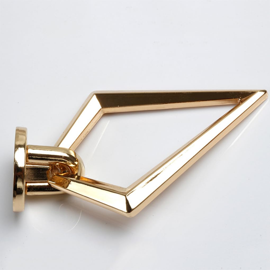 10 stuks meubelknoppen, Rhombus, deurgrepen, aanhangertrekker van zinklegering, keukenkast, kledingkast, knop, commode, trekring, handgrepen, ladegrepen, deur, ringoogjes, handgrepen (goud