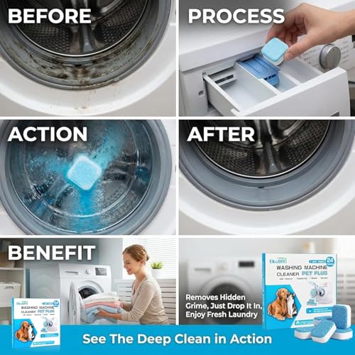24-Count EKoBRIT Enzyme Washing Machine Cleaner Tablets for Pet Hair - image 3