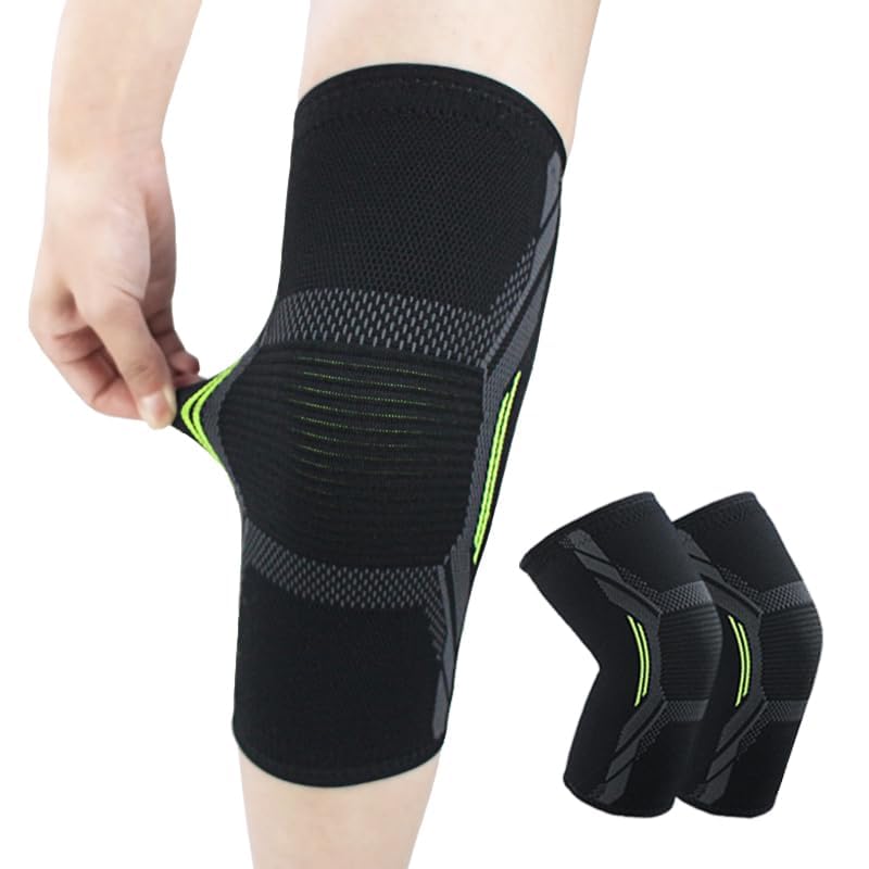 GYMGALAXY 1 Pair Anti-Slip And Breathable Knee Support For Men Gym Squats, Ortho Knee Cap For Women Gym (2Pcs High Compression Knee Sleeves For Squat And Running) ((L, SIZE))-image-2