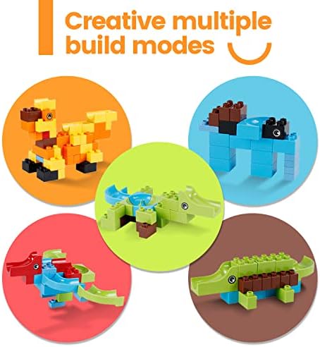 178 Pcs Building Blocks, Stem Toy Big Bricks Set Compatible with Lego Duplo Blocks and All Major Brands Bulk Bricks Set for Boys Girls Toddler Age 3,4,5,6+