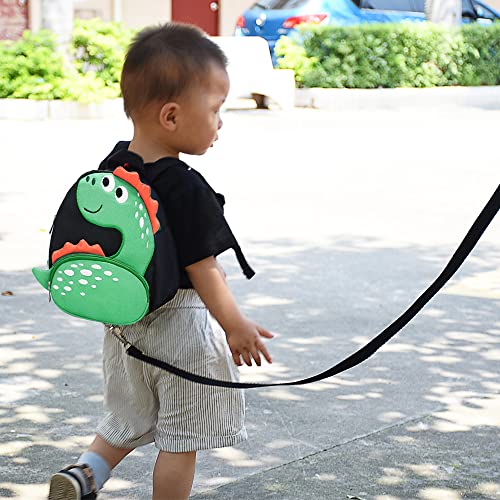 Mochila infantil com arnês antiperda, mochila pequena de dinossauro, coleira de segurança para menin