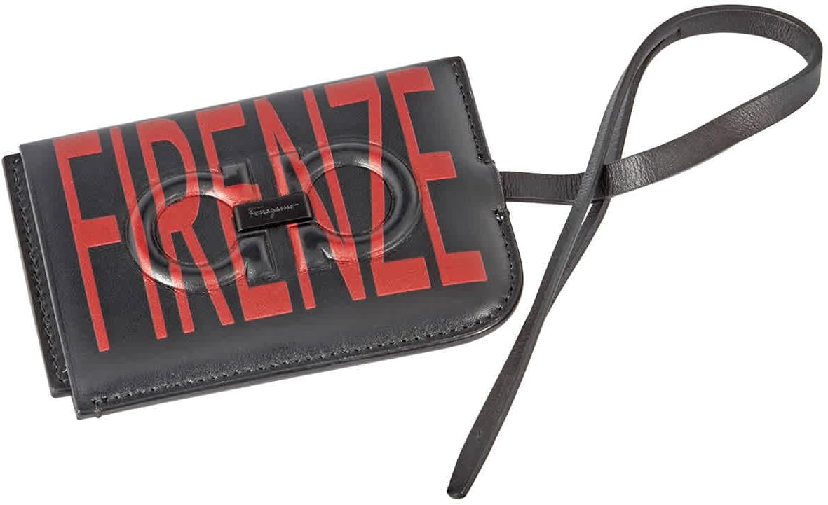 Salvatore Ferragamo Black/Red Men's Firenze ID Holder