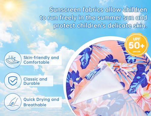 Image of Girls Tankini Swimsuit UPF50+ Ruffle 2 Piece Bathing Suit Full Coverage Kids Swimwear Ages 2-14 Years