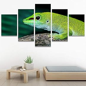 SIGNWIN 5 Panel Canvas Wall Art Alligators Closeup...