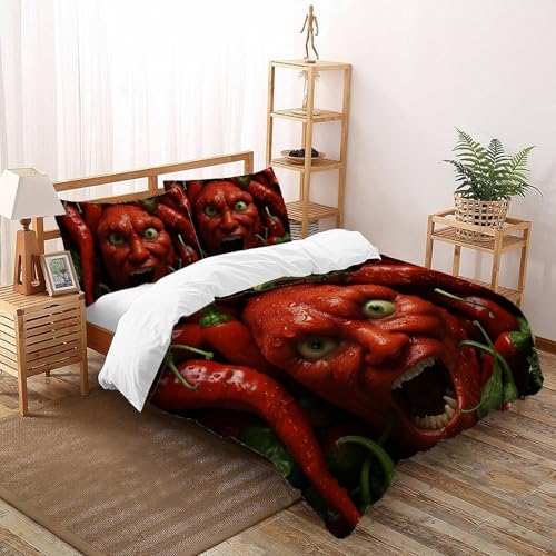 Housse de couette poivrons imprimé 3D pour chambre d'ado dynamique - 2