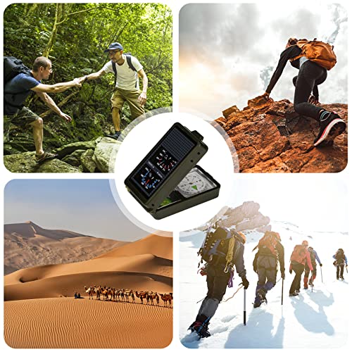 Foto von Outdoor Kompass Camping Compass Marschkompass: Wanderkompass Wasserdicht Stoßfest Kompass Tool, Klein Multifunktions Kompass Taschenkompass Kartenkompass Für Jagd Wandern Und Aktivitäten Im Freien