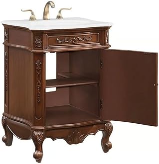 Benton Collection 24 Inch Debellis Bathroom Vanity with Matching Mirror, Anti...