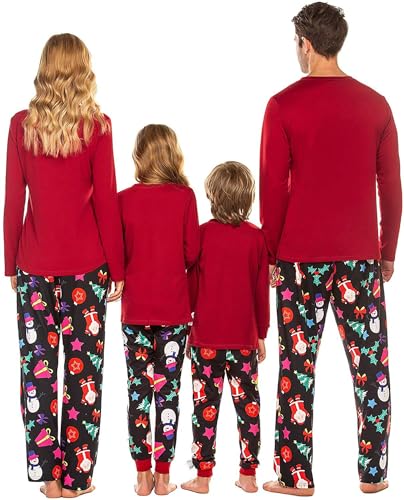 Ekouaer Christmas Pajamas Matching Family Pj Set Long Sleeve Tops and Plaid Pants for Sleepwear Soft Loungewear Pjs2